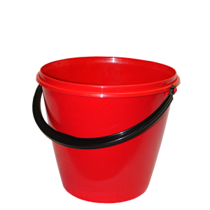 Plastic red bucket PNG image-7757